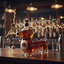 Carica l'immagine nel visualizzatore di Gallery, Bottiglia in vetro fatta a mano a forma di cane – gli amanti dei cani la adoreranno