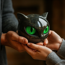Lade das Bild in den Galerie-Viewer, Mystica – Die schwarze Wächterkatze aus Stein
