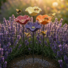 Carica l'immagine nel visualizzatore di Gallery, Magici Fiori delle Api – Abbeveratoi in Ceramica Resistenti alle Intemperie, Set da 4