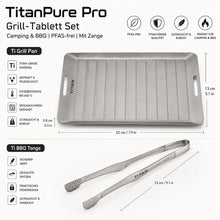 Carica l'immagine nel visualizzatore di Gallery, TitanPure Pro — Set per vassoio da griglia Camping & BBQ | Senza PFAS | Con pinza