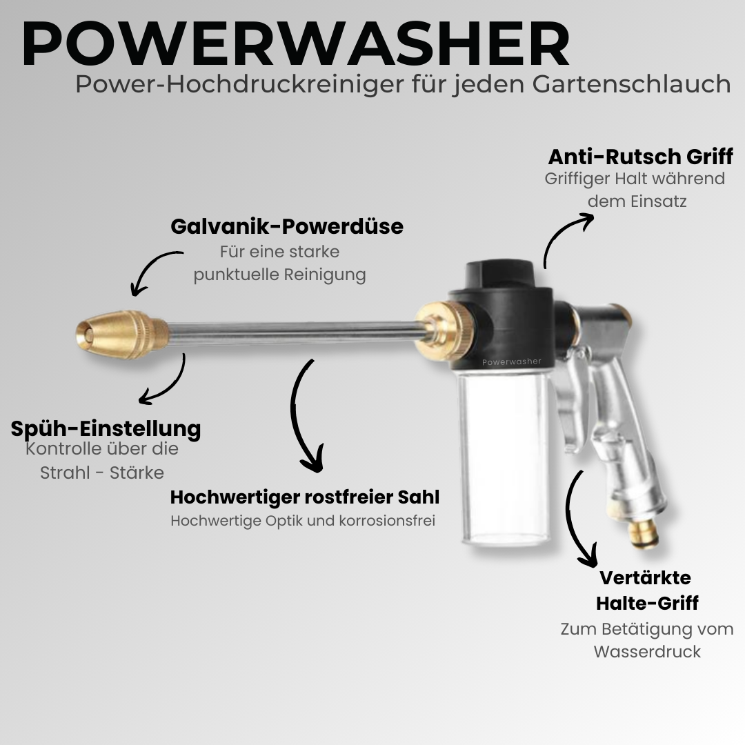 Powerwasher - Idropulitrice a pressione per ogni tubo da giardino