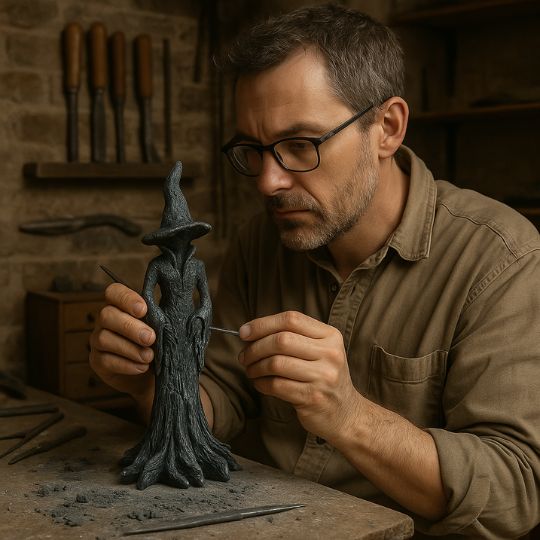 Statua di Strega d'Ombra - La Guardiana Silenziosa