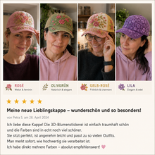 Lade das Bild in den Galerie-Viewer, BlütenCharme – Elegante 3D-Blumen-Kappe
