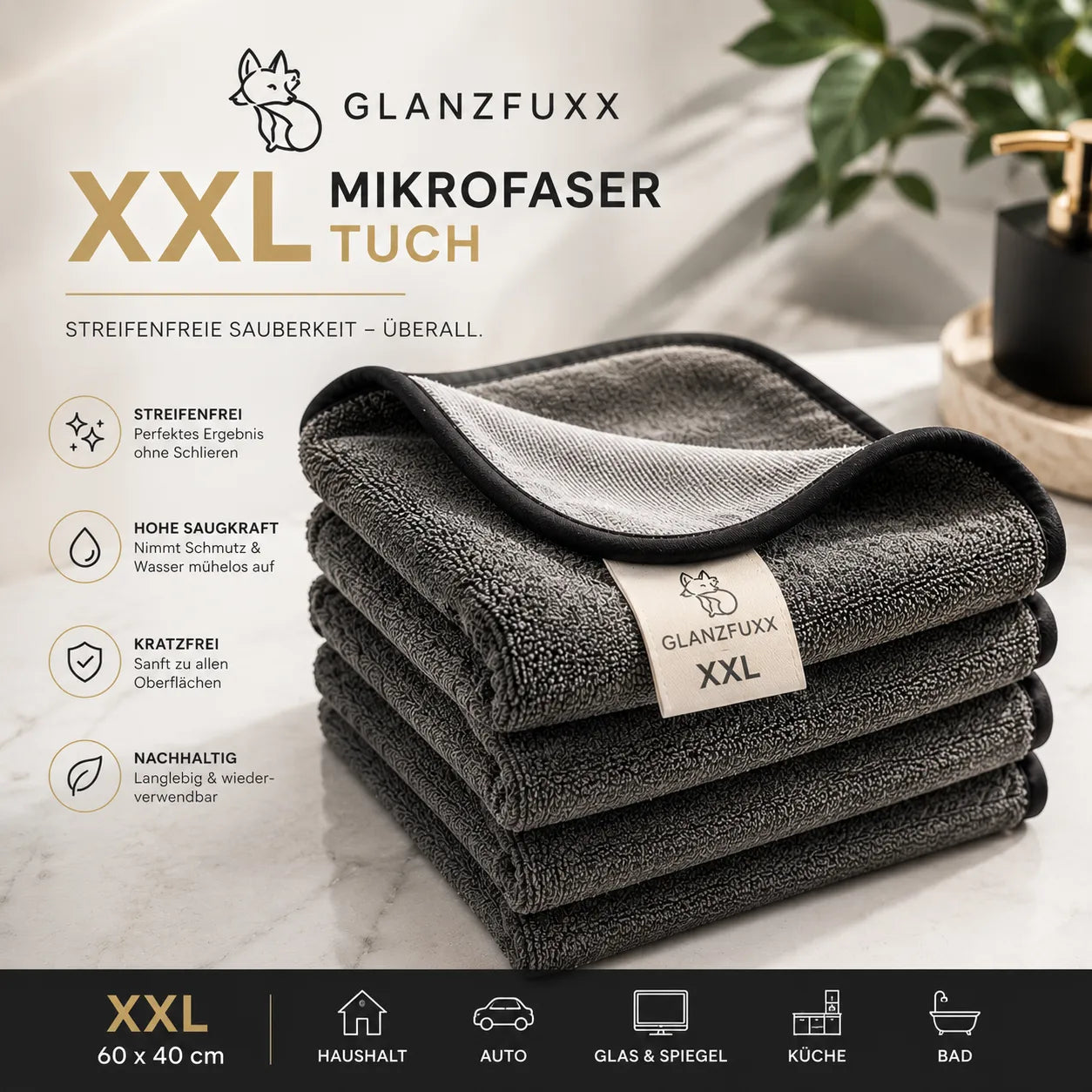 GlanzFuxx XXL – Il panno in microfibra XXL per una brillantezza perfetta