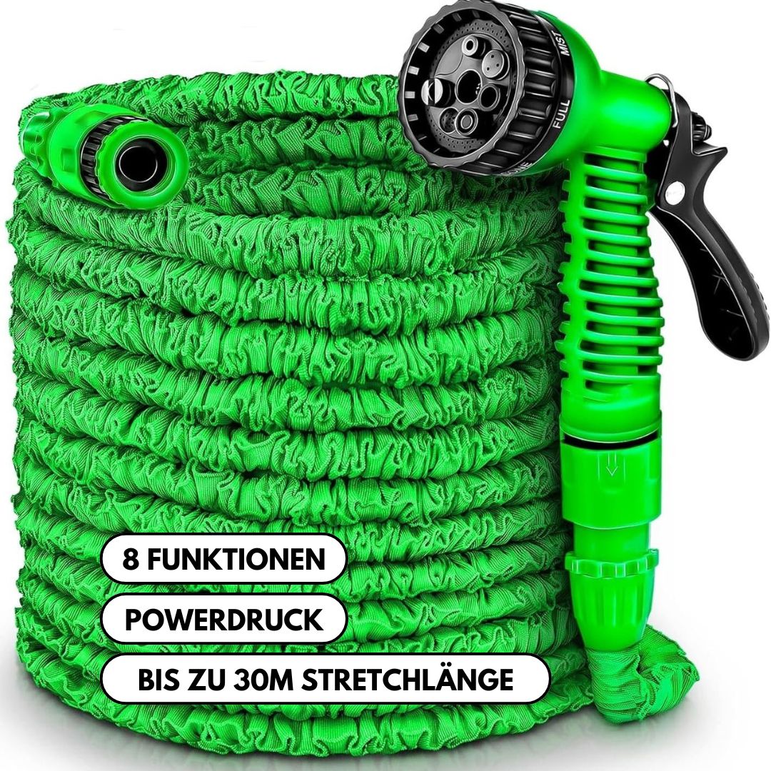 Set Powerflex - Tubo da giardino flessibile con doccia a 7 funzioni ad alta pressione