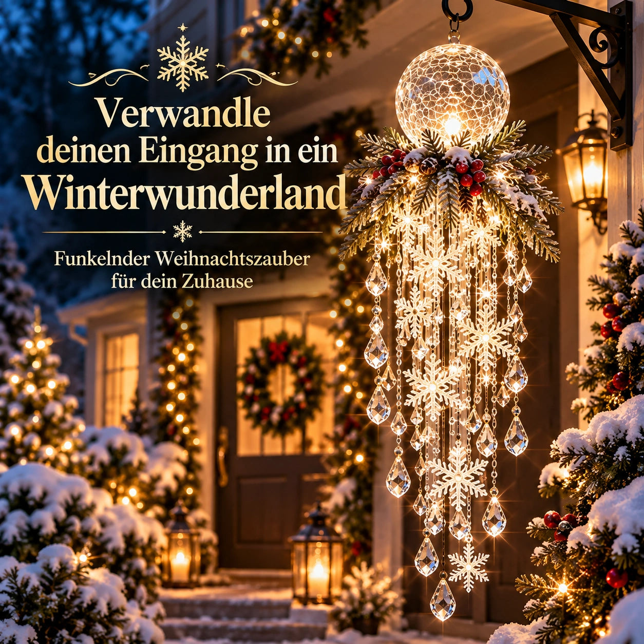 Kristall-Kaskade Winterglanz - LED-Weihnachtslicht für deinen leeren Sommer-Haken