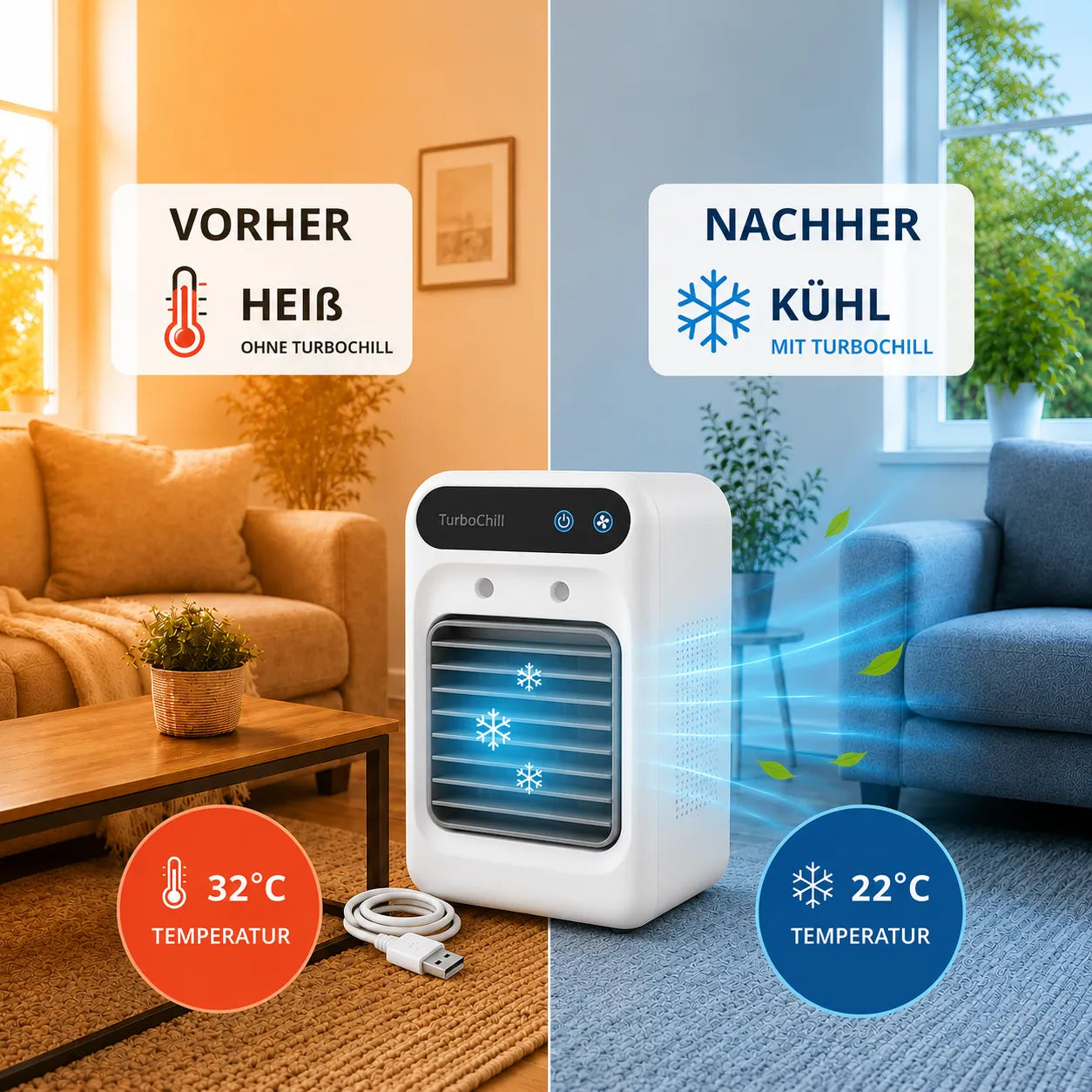 TurboChill - tragbare Mini-Klimaanlage - das Original