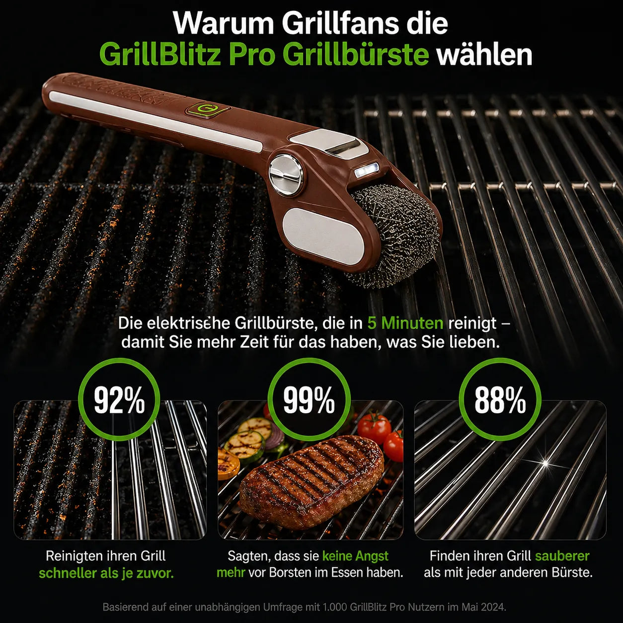 Spazzola per Barbecue GrillBlitz Pro