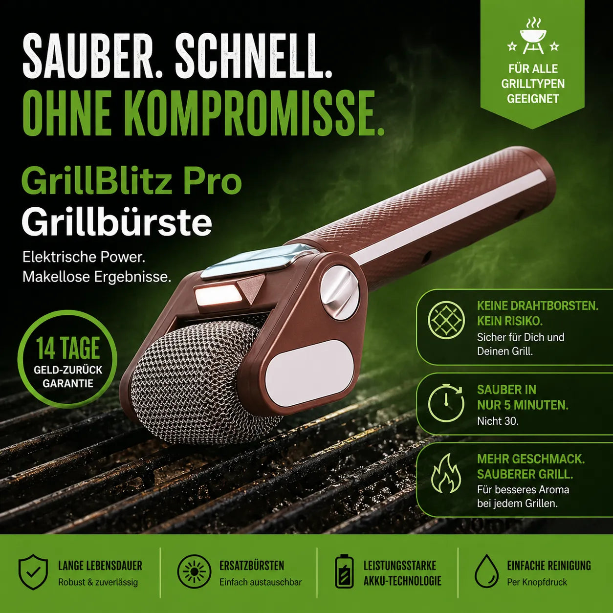 Spazzola per Barbecue GrillBlitz Pro