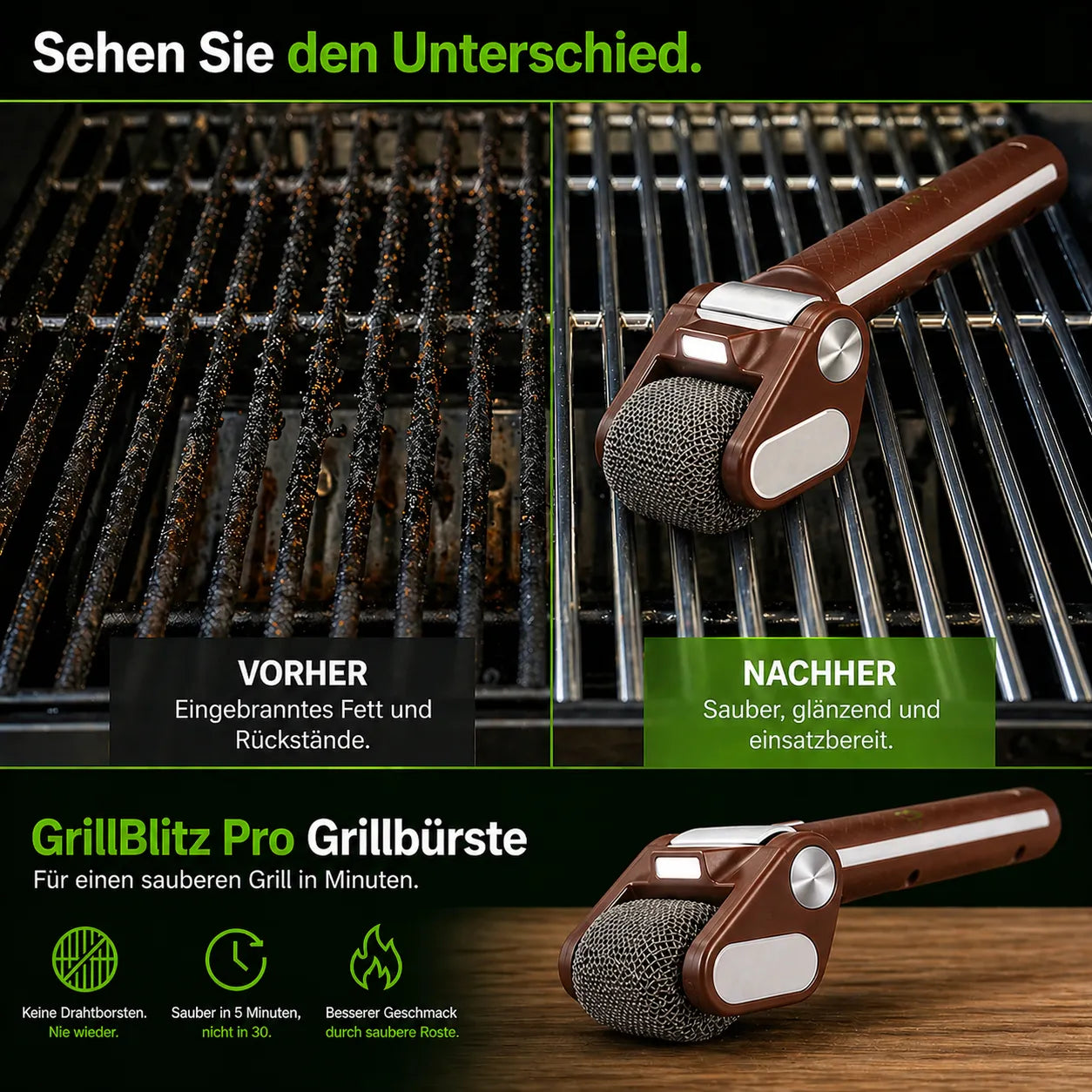 Spazzola per Barbecue GrillBlitz Pro
