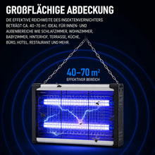 Lade das Bild in den Galerie-Viewer, UV-Insektenvernichter – Elektrische Fliegen, Gelsen, Motten, Kakerlaken- &amp; Mückenfalle für Innen und Außen - 30–170 m²
