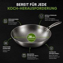 Lade das Bild in den Galerie-Viewer, TitanPure Pro – Beschichtungsfreie Wok-Pfanne ohne PFAS &amp; PTFE