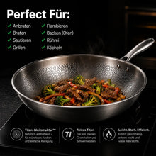 Lade das Bild in den Galerie-Viewer, TitanPure Pro – Beschichtungsfreie Wok-Pfanne ohne PFAS &amp; PTFE